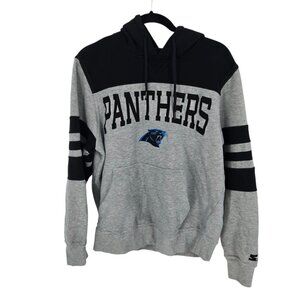 Starter mens size Large gray black blue embroidered Carolina panthers hoodie NFL